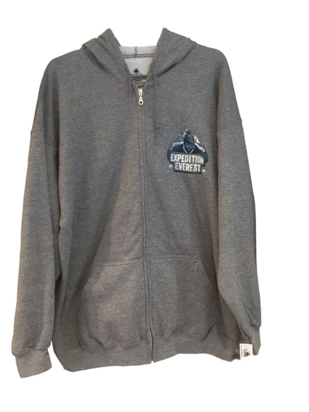DISNEY PARKS ANIMAL KINGDOM EXPEDITION EVEREST XXL FRONT ZIP GRAY HOODIE